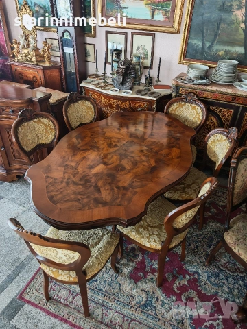 Италиански трапезен комплект (масив), снимка 4 - Маси - 54092271