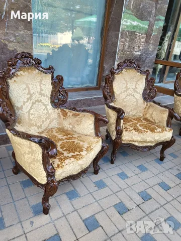 Италианска барокова холна гарнитура , снимка 4 - Дивани и мека мебел - 55677230