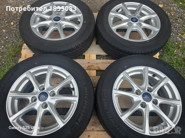 Лети джанти 15ки 4х108 Ford + летни гуми 195/60/15, снимка 2 - Гуми и джанти - 54830098