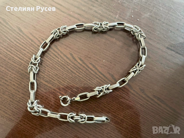 80.10гр 57 см сребърен ланец / синджир / сребро 925 кралска плетка с версаче цена 160 евро / 312,93л