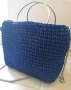 Ръчно плетена синя чанта hand made, снимка 4