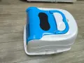 Котешка тоалетна с филтър и цвят бяло и синьо, снимка 2