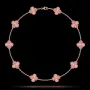Van Cleef & Arpels VCA 10 Motifs Rose Gold Clear Vintage Alhambra Clover Дамско Колие, снимка 2