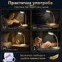 Стилна и мощна акумулаторна настолна нощна лампа с LED осветление мощност 9W три режима на сила на с, снимка 3