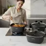 Комплект тенджери – Cheffinger от 3 части с мраморно покритие и капаци + подарък 2 ръкавици, снимка 4