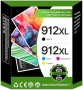 Нови 912XL мастилени касети 4 цвята за HP OfficeJet Pro 8025 8012 принтер мастило тонер, снимка 1