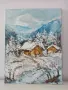 Картина зимен пейзаж,маслени бои, снимка 1
