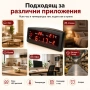 Голям електронен настолен часовник с термометър дата за спалня офис дигитален температура на ток, снимка 7