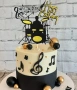 Барабанист музика музикален ноти Happy Birthday картонен брокатен топер за торта декор украса рожден, снимка 4