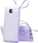 VRURC Power Bank 20 000 mAh с вградени кабели и бързо зареждане 22,5W – Лилав, снимка 1