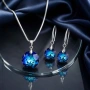 Комплект бижута Сваровски Bermuda Blue – колие и висящи обеци, снимка 2