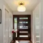 Комплект 2 LED таванни лампи със златист керамичен дизайн, стъклен абажур тип купол и LED крушки, снимка 6