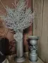 Луксозен комплект, аранжировка с сребърни клонки и сребърен свещник. , снимка 6