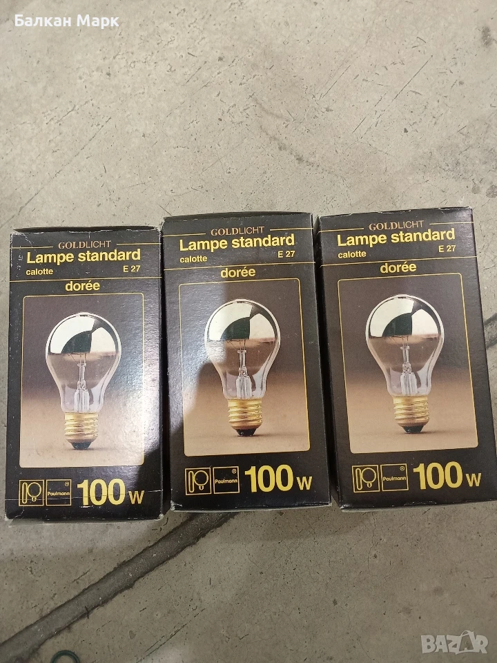 Ретро златисти крушки Paulmann Goldlicht 100W, E27 – Лот 3 бр, снимка 1