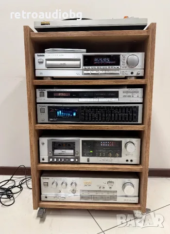 🔈Ретро аудио система TECHNICS - усилвател, сд плеър, триглав дек, тунер, еквалайзер, грамофон, рак