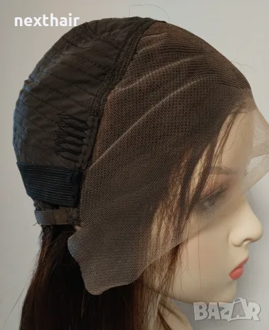 Естествена бразилска перука 40 см - Кестенява | Lace Front 13x4 | 100% човешка коса, снимка 13 - Аксесоари за коса - 55463698