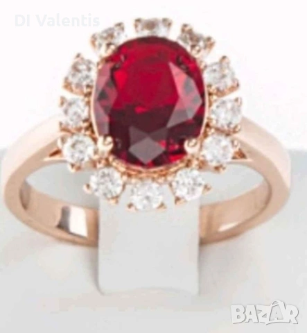 💍 24K Златно Покритие ✨️Дамски Пръстени 💍с Циркон💎 – Зелен, Син, Червен | Лимитирана Серия ⚜️✨️, снимка 16 - Пръстени - 54512901