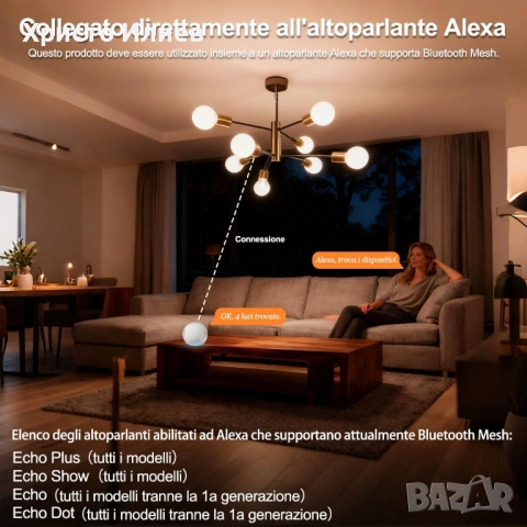 LED Smart крушка RGB+ БЯЛО 6W E27 600LM WI-FI Alexa 2броя, снимка 6 - Лед осветление - 54546637