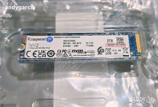2TB Kingston NV2 SSD M.2 NVMe Gen 4 , 2000GB ссд диск на 118 дни, 100% здраве, снимка 2 - Твърди дискове - 54321623