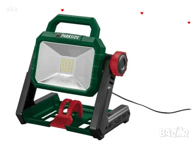 LED прожектор Parkside PLSA 20-LI A1, 20 диода, 2 интензитета, зах, с адаптер12V/20V или 230V       , снимка 5 - Друга електроника - 54756083