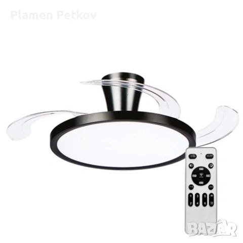 Вентилатор за таван 30W със LED осветление 30W, CCT 3000 ~ 6500 K, дист. управление, дървесен цвят