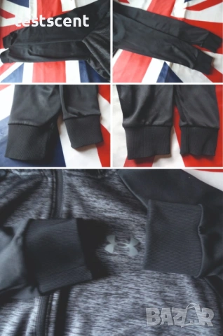 Мъжки суичър Under Armour ColdGear серия худи с цип черно сиво L Large, снимка 5 - Суичъри - 54511914