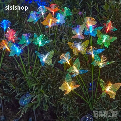 Декоративни соларни лампи с пеперуди – Водоустойчиви RGB цветове, идеални за цветни лехи и алеи 4986, снимка 3 - Декорация за дома - 54070683