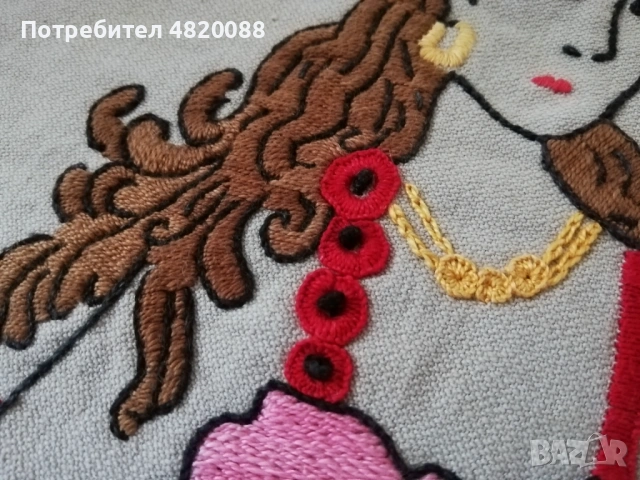Ковьор за стена 130 /70 см. РЕТРО гоблен ръчна бродерия, снимка 5 - Други - 54495024