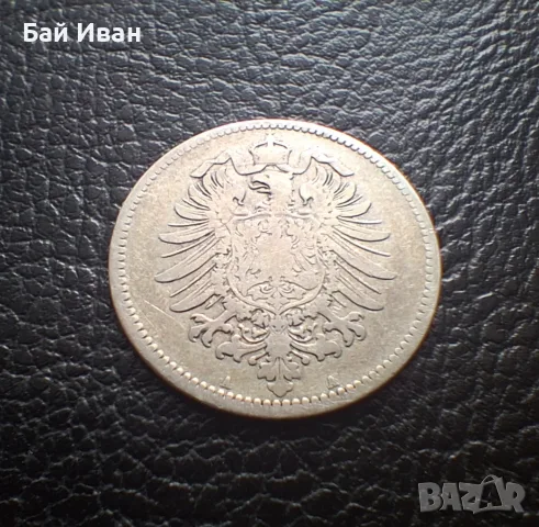 Стара сребърна монета 1 марка 1876 г. буква А - Германска империя -доста стара !, снимка 9 - Нумизматика и бонистика - 55306626