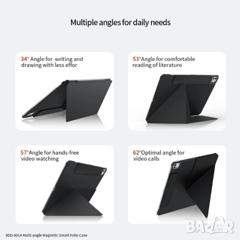 XUNDD XDD-0014 калъф за iPad Air 11 (2026-2020) – PU+PC, подставка, Auto Sleep, Pen Holder, протекто, снимка 6 - Калъфи, кейсове - 54519727