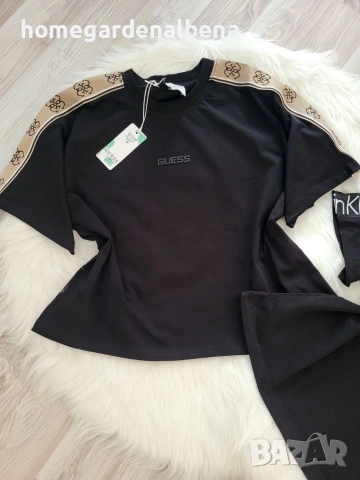 Дамска тениска Памук с лента на рамото Черно S-L