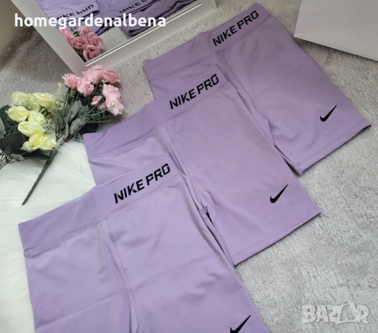 Дамски къс клин Nike Pro Лилаво Бежов M-XL Колоездачен