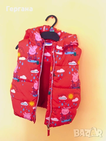 Грейка Peppa Pig 3-4 г (104 см) – като нова, топла, с качулка, снимка 4 - Детски якета и елеци - 54015621