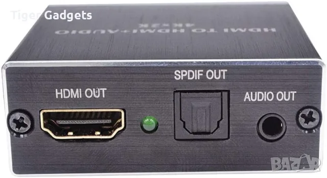 HDMI аудио екстрактор 4K HDMI към HDMI + Optical SPDIF + 3.5 мм AUX, снимка 4 - Кабели и адаптери - 55585933