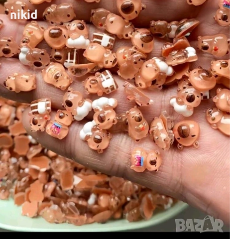 Капибара акрил фигурка бижу за нокти декорация украса за маникюр крафт