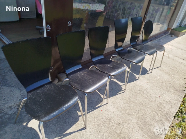 Столове с метална основа, снимка 2 - Столове - 55044970