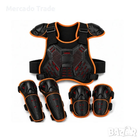 Мото комплект Mercado Trade, Детски нагръдник с наколенки, Различни цветове, снимка 2 - Аксесоари и консумативи - 54459076