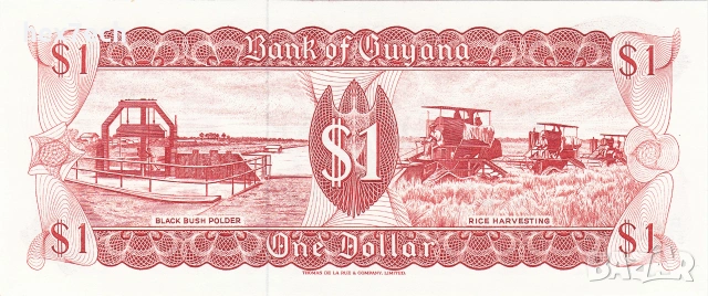 ❤️ ⭐ Гвиана 1966-1992 1 долар UNC нова ⭐ ❤️, снимка 3 - Нумизматика и бонистика - 55007672