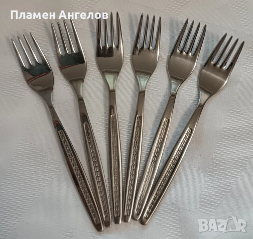 Комплект от 6 десертни вилички - "Сърп и чук" Велико Търново. , снимка 4 - Прибори за хранене, готвене и сервиране - 55127194