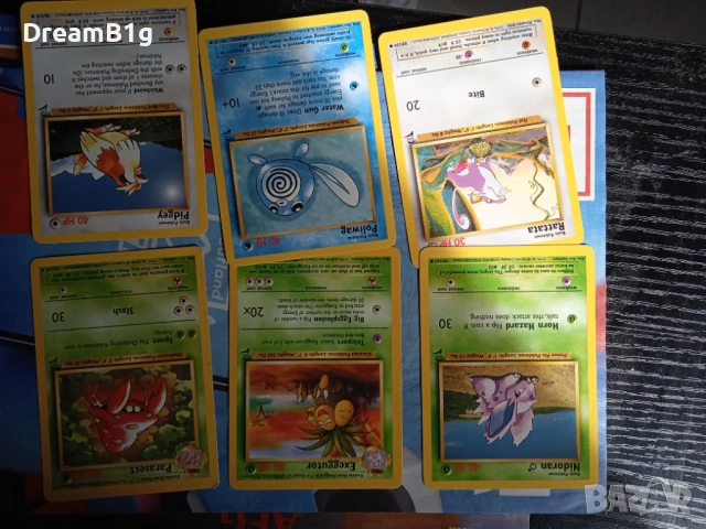 Pokemon карти Base Set 1999-2000 като ново, комплект от 6 карти