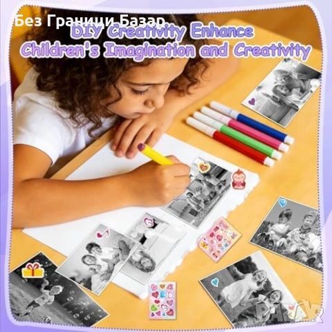 Нов Фотопринтер Фотоапарат за деца моментен печат 2.4 IPS 32GB идеален подарък дете, снимка 7 - Други - 54151155