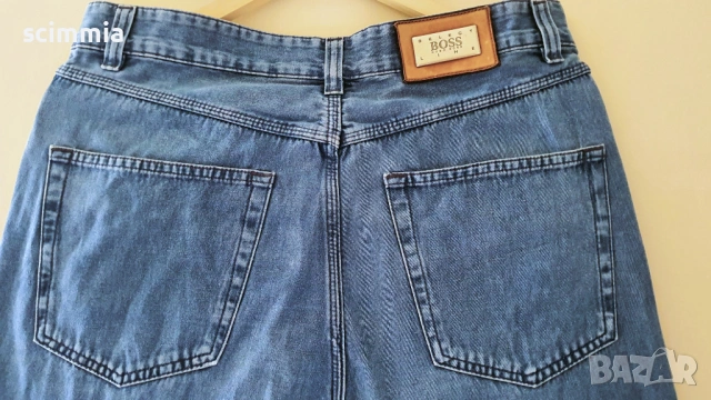Светлосини мъжки дънки Hugo Boss W33 L34 (размер M/L) 100% памук, без забележки, снимка 8 - Дънки - 54583317
