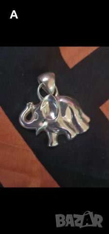 Масивно сребърно слонче 7,5гр., снимка 3 - Колиета, медальони, синджири - 54205251