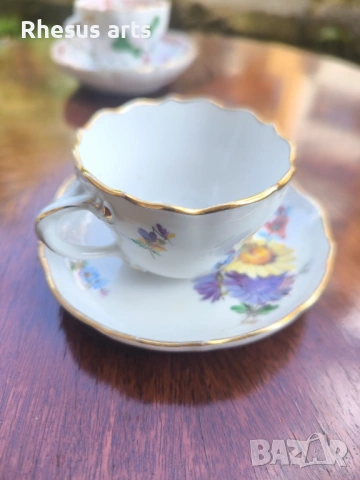 Сет за кафе Meissen в отлично състояние., снимка 2 - Колекции - 54816589