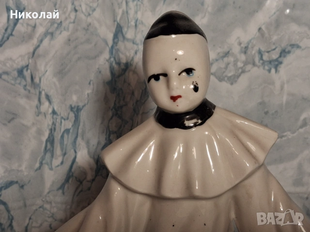 Стара Порцеланова Фигура Тъжният Мим, снимка 2 - Антикварни и старинни предмети - 54752796