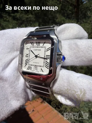 Cartier Santos Мъжки Часовник Бял Циферблат Код Chronolux46, снимка 2 - Мъжки - 55646454