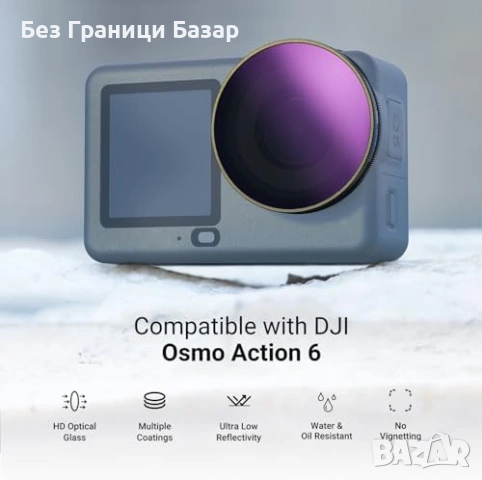 Нови NEEWER CPL ND филтри за DJI Osmo Action 6 ND8 ND16 ND32 екшън камера, снимка 2 - Обективи и филтри - 54353696