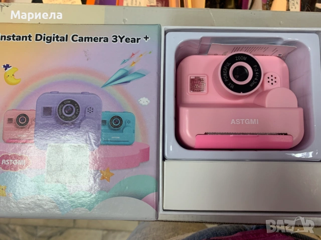 Детски фотоапарат с моментен печат ; 5 вградени игри