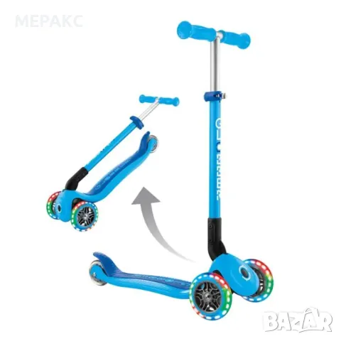 Сгъваема тротинетка GLOBBER PRIMO FOLDABLE LIGHTS - небесно синя, снимка 5 - Скутери и тротинетки - 55615672