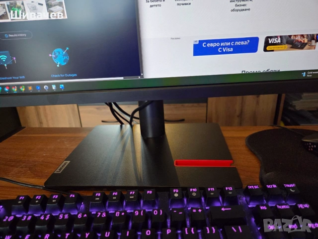 Монитор Lenovo ThinkVision T32p-30 4K, снимка 2 - Монитори - 54286336